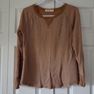 Brown Long Sleeve Top, Faded Glory Size Xl (16-18)